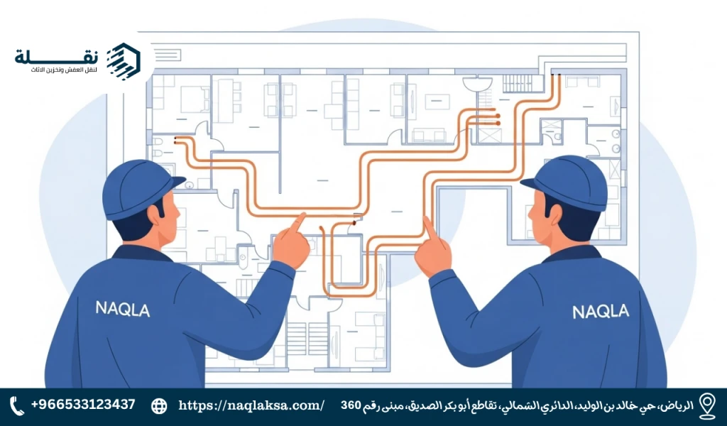 تخطيط مسارات مواسير النحاس والصرف على المخطط الهندسي