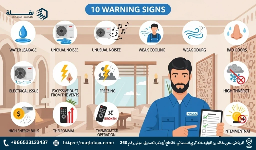 10 علامات تحذيرية تخبرك أن مكيفك بحاجة ماسة للصيانة