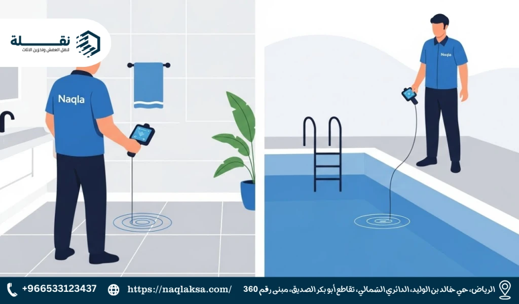 كشف تسربات الحمامات والمسابح: الأسباب وطرق العلاج