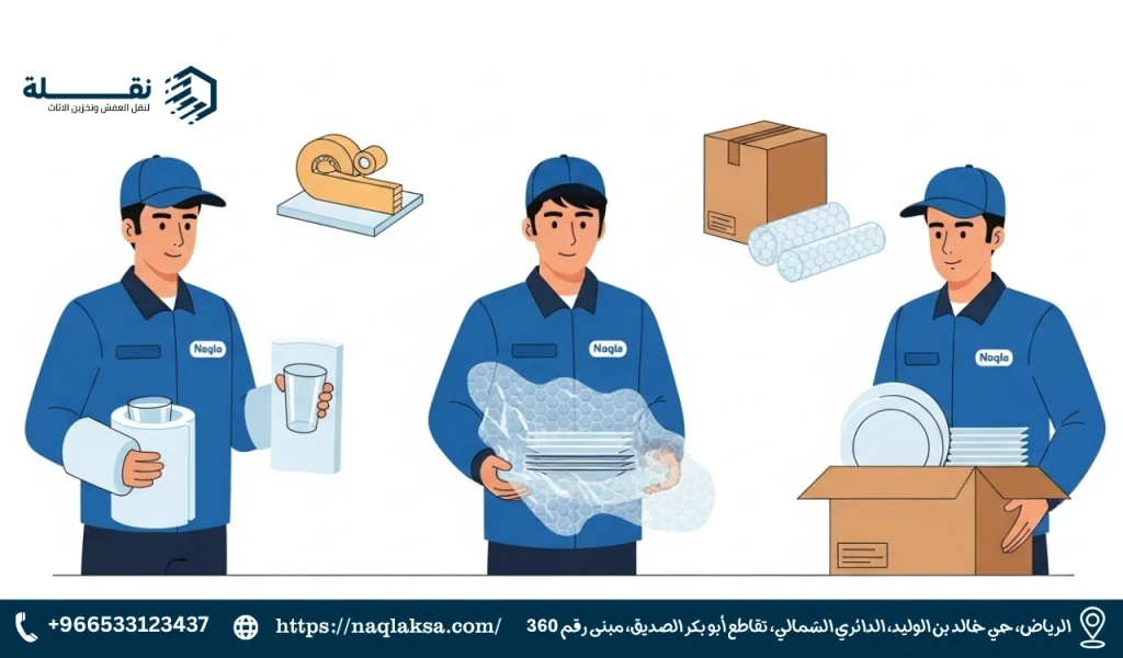 كيفية تغليف الأطباق والأواني الزجاجية خطوة بخطوة